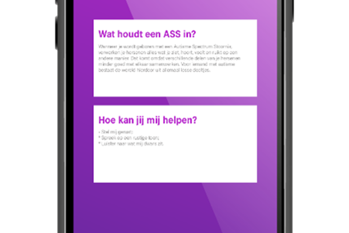 ... waarna je kunt lezen wat bijvoorbeeld een ASS (autisme spectrum stoornis) inhoudt en hoe je deze persoon rustig kun krijgen.