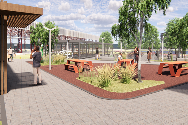 Impressie van fietsservicepunt Schiphol