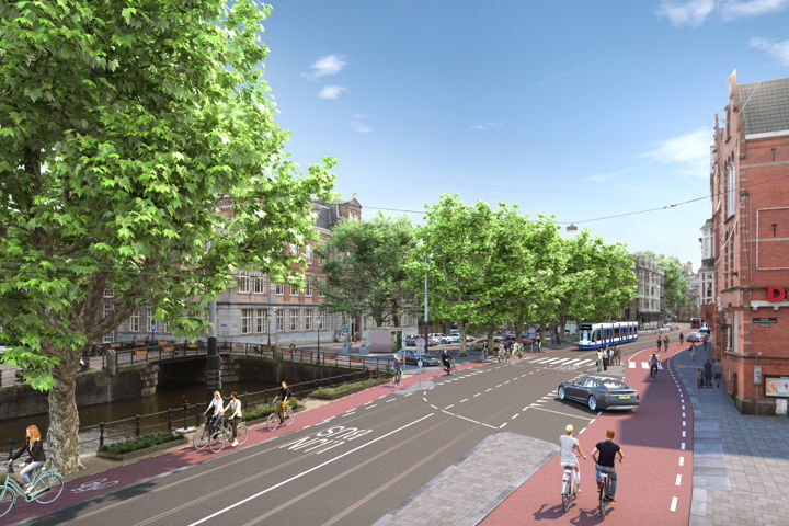 Artist impression van Marnixstraat Zuid na renovatie.