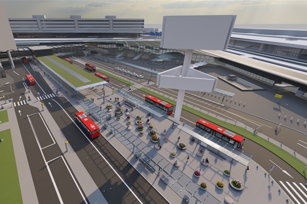niieuwe busstation Schiphol