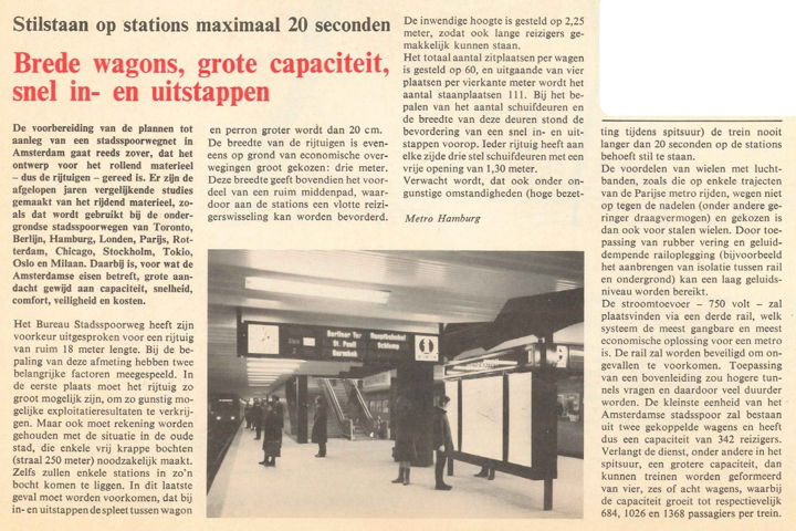 Artikel over de breedtes van metrostellen.