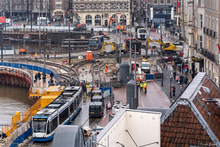 Vernieuwing tramspoor Damrak