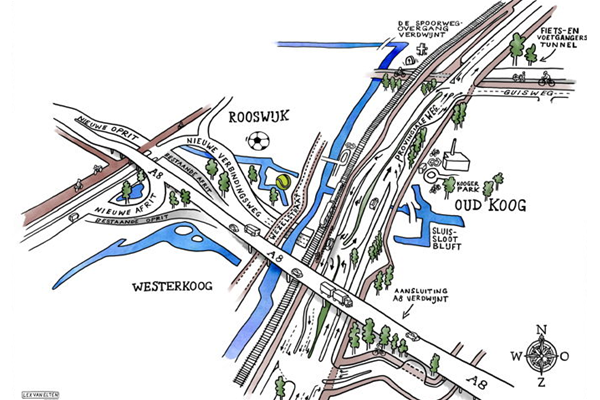 Een afbeelding van het definitief voorkeursalternatief Guisweg